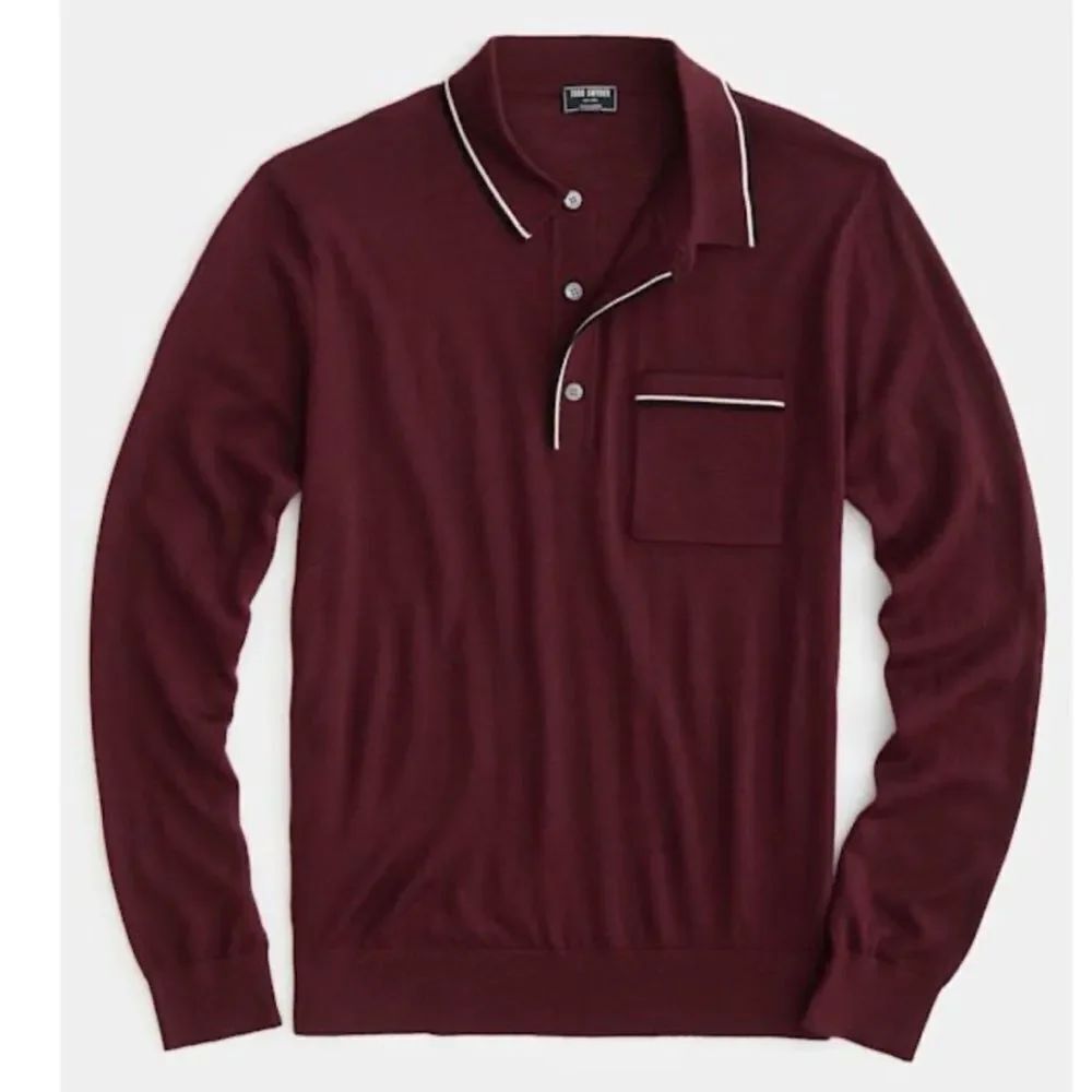 RYE 51 Classic Winter Red Cashmere/ Cotton Blend Polo Size L